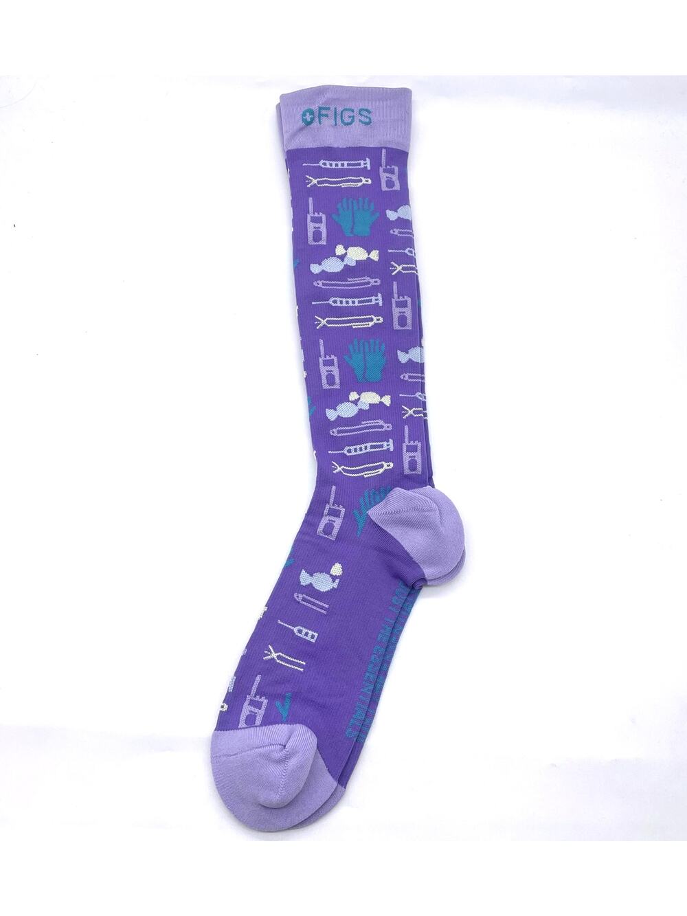 1 Pair FIGS Compression Purple Socks Size Large